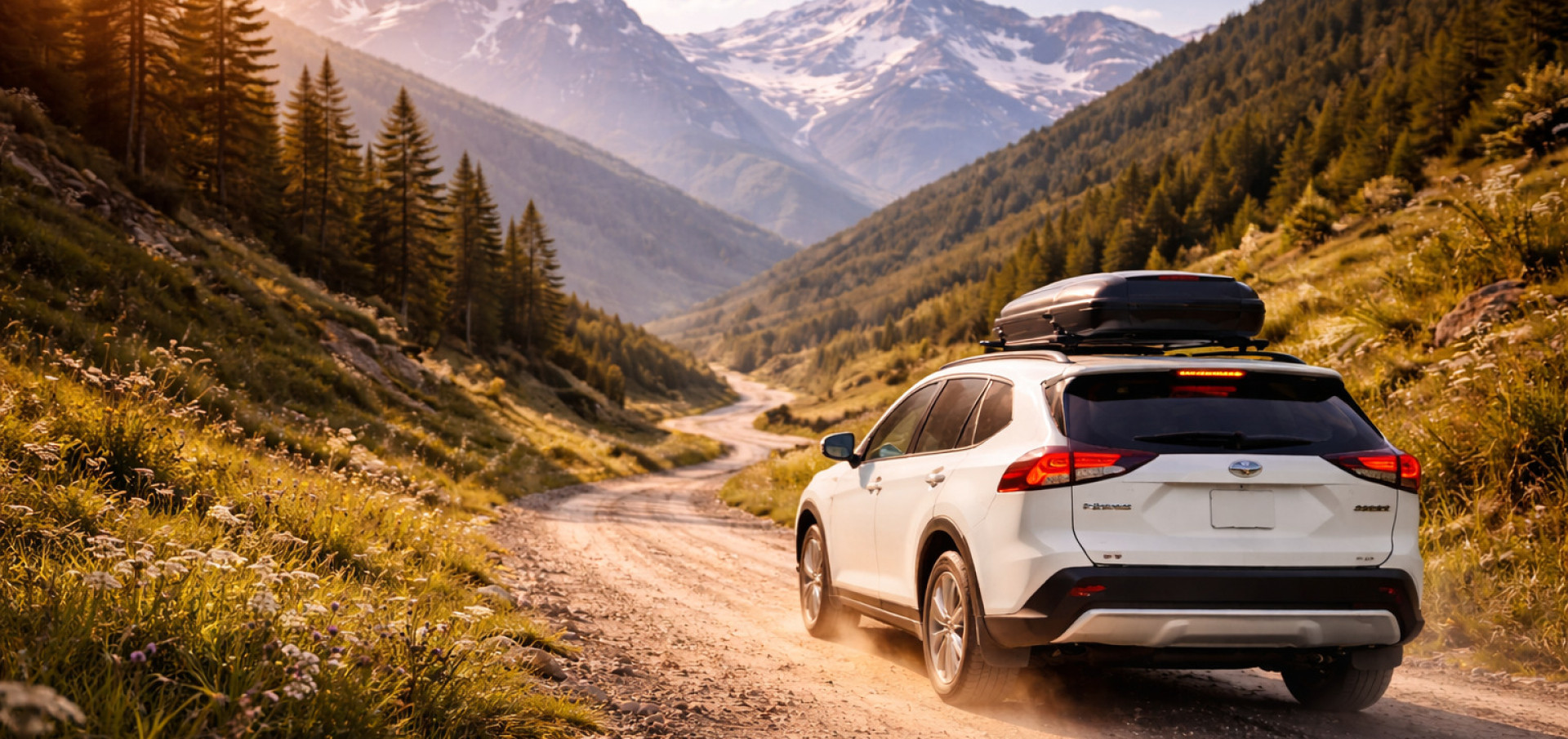 Toyota RAV4 driving in Georgian mountains